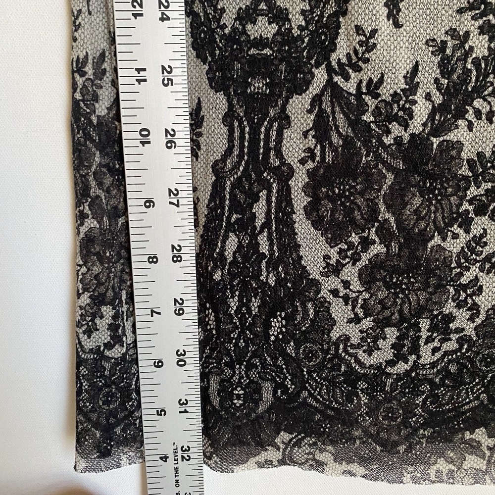 Fuzzi Mini Bodycon Dress M Black Floral Long Sleeve Gothic Dark Romance Y2K - Picture 7 of 9